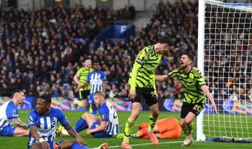 Arsenal vence Brighton por 3 a 0 e assume liderança provisória da Premier League. Entenda!