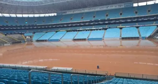 Enchente atinge estádio do Grêmio e suspende atividades na Arena. Entenda!